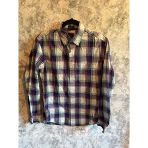 J.Crew Slim Untucked Flex Washed Mens Plaid Long Sleeve Button Down Shirt‎ Small